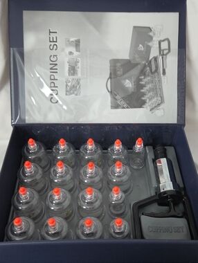 Cupping Therapy Set with Pump - Clear and Orange
